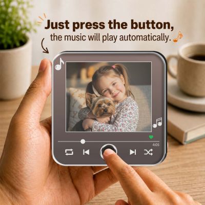 Personalized Photo & Song Musical Fridge Magnet Gift for Loveable Person Playable Music Player  Rechargeable Sound Magnet Gift for Pet Lover Daughter, Son, Friends, Mom & Dad
